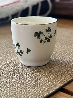 2” Shamrock Espresso cup Carrigaline Pottery